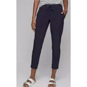 Athleta Pants Size 2 Midtown Ankle Pull on Athletic Navy Slim Leg Drawstring